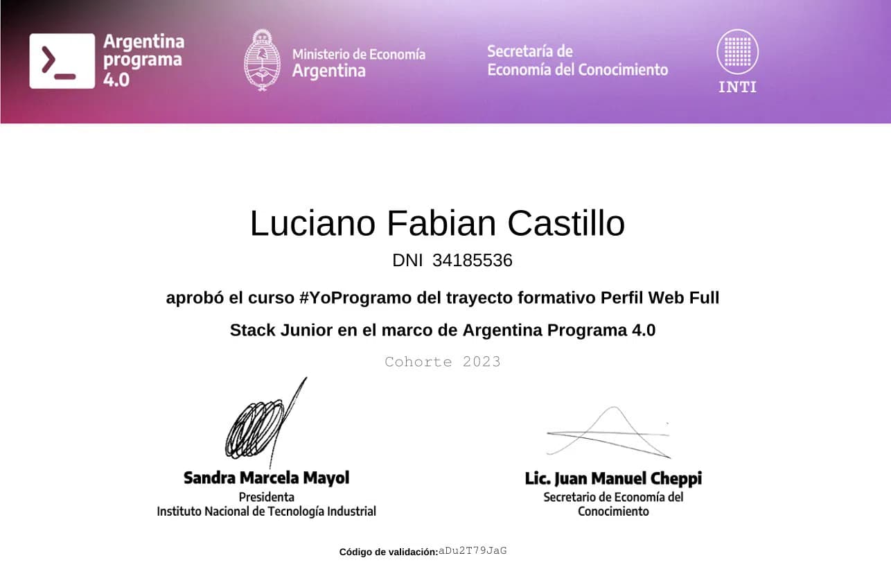 Web Full Stack Junior Certificate