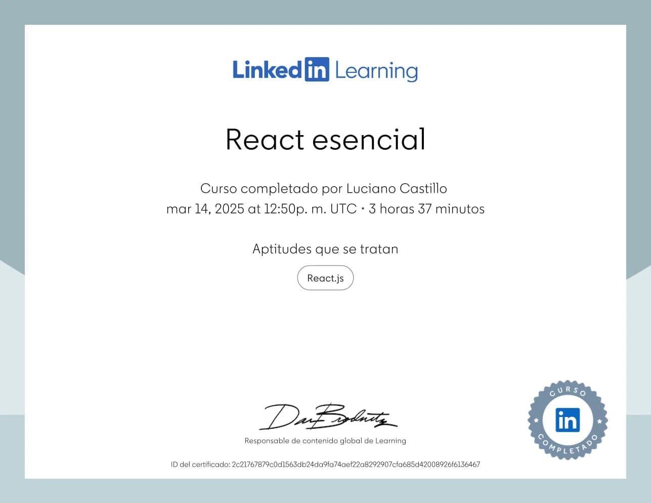 React esencial Certificate